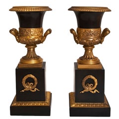 Vintage Pair of Regency Ormolu Urns