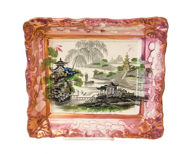 Pair of Sunderland Lusterware Wall Plaques