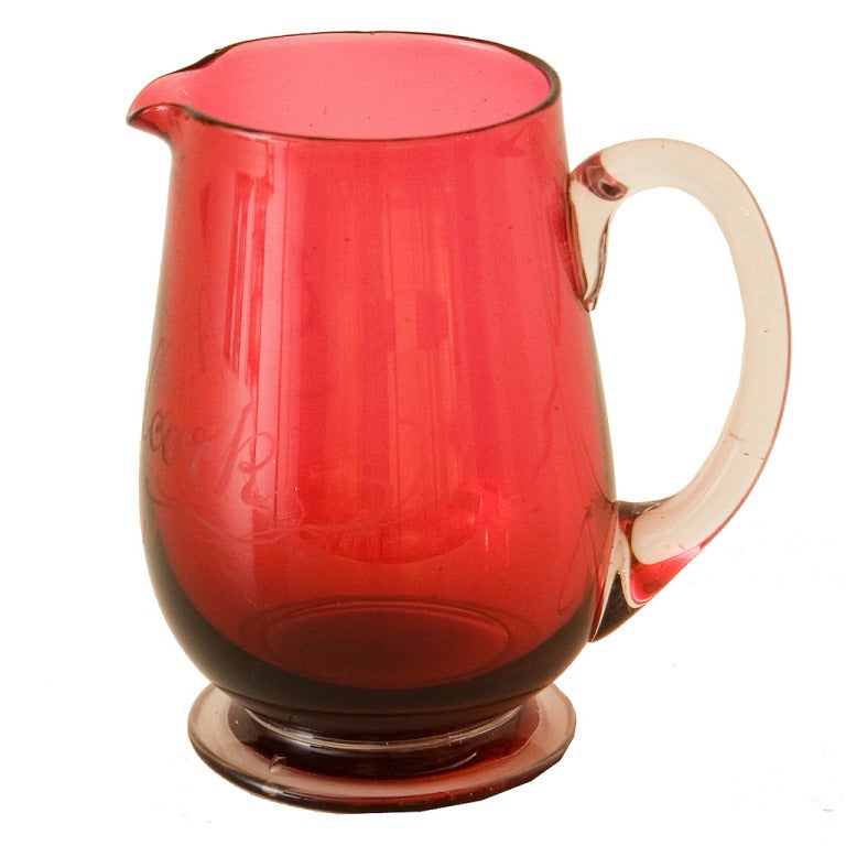 Small Bulbous Cranberry Cream Jug For Sale at 1stDibs