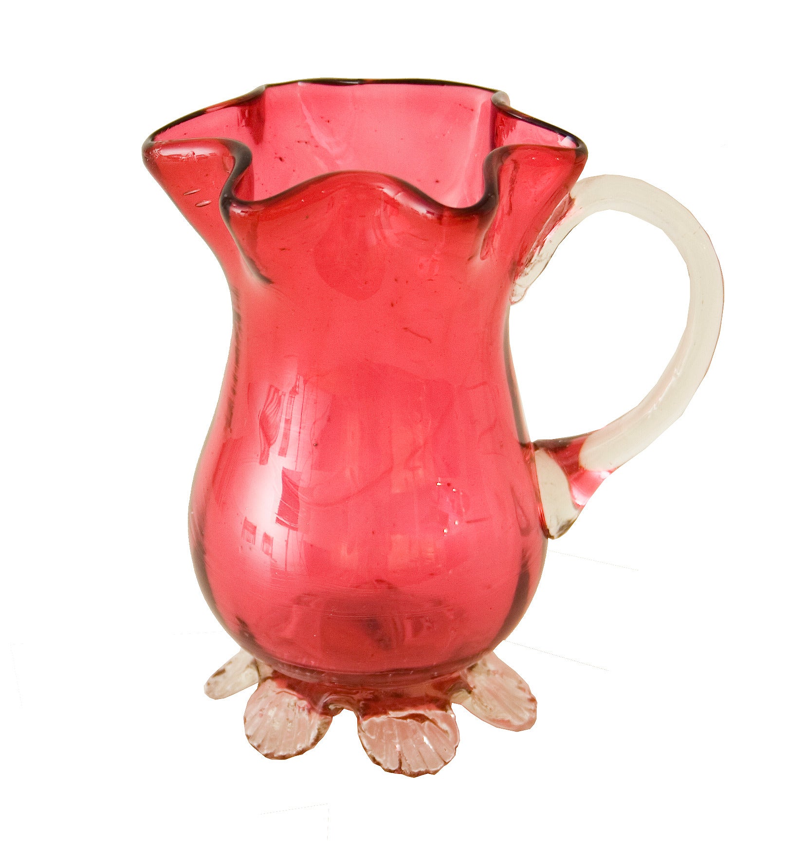 Small Cranberry Glass Creamer For Sale