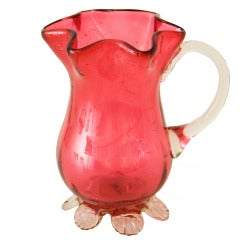 Small Cranberry Glass Creamer