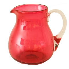 Cranberry Glass Pitcher