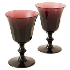 Pair of Amethyst Glass Goblets