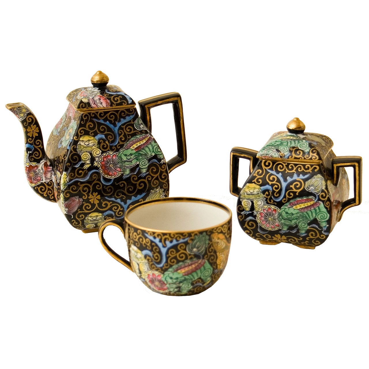 Ten-Piece Ashworth Porcelain Cabaret Set For Sale