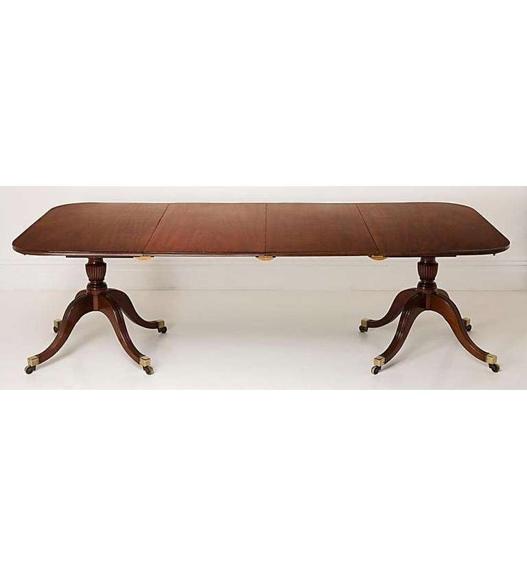 George III Sheraton Mahogany Two-Pedestal Dining Table