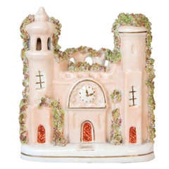 A Staffordshire pottery peach-ground castle.