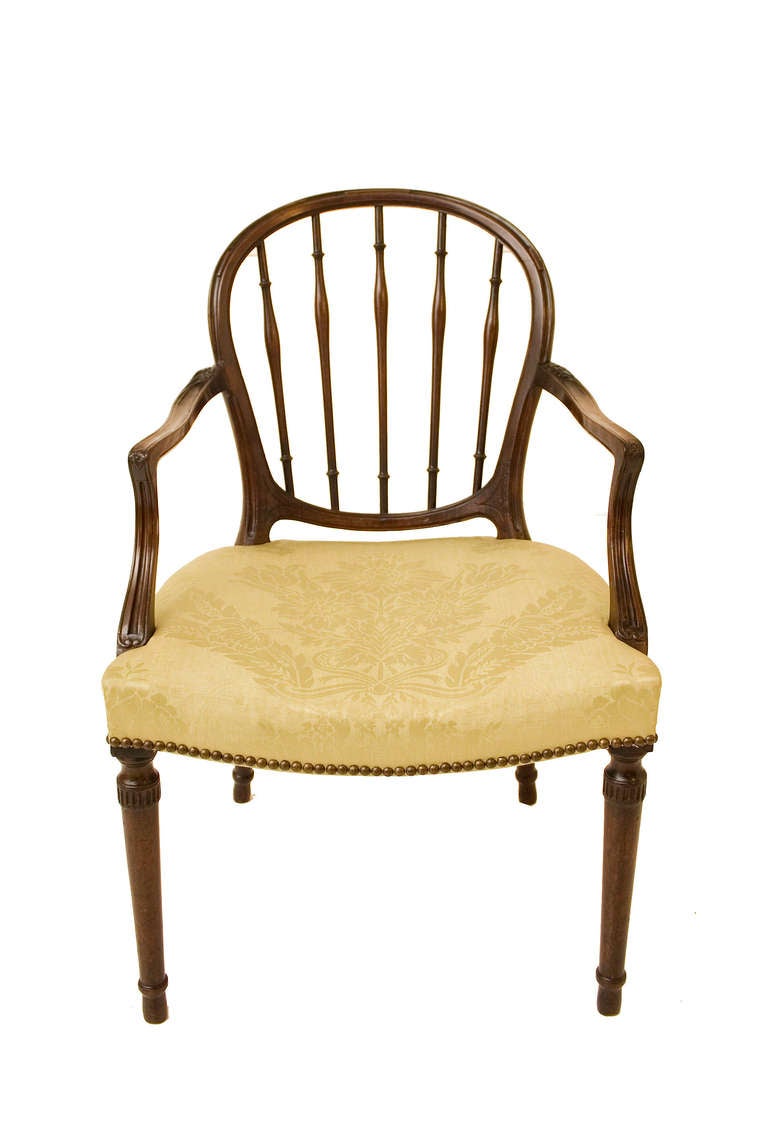 Pair of George III Mahogany Armchairs