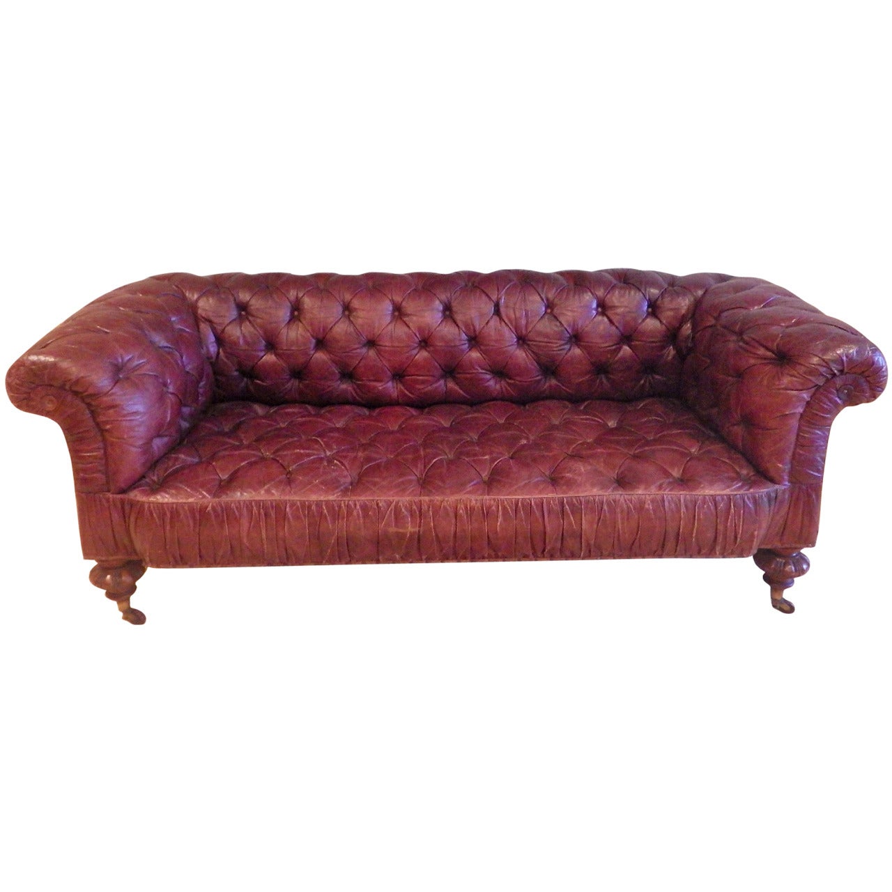 Superb Victorian Leather Sofa, circa 1870 For Sale