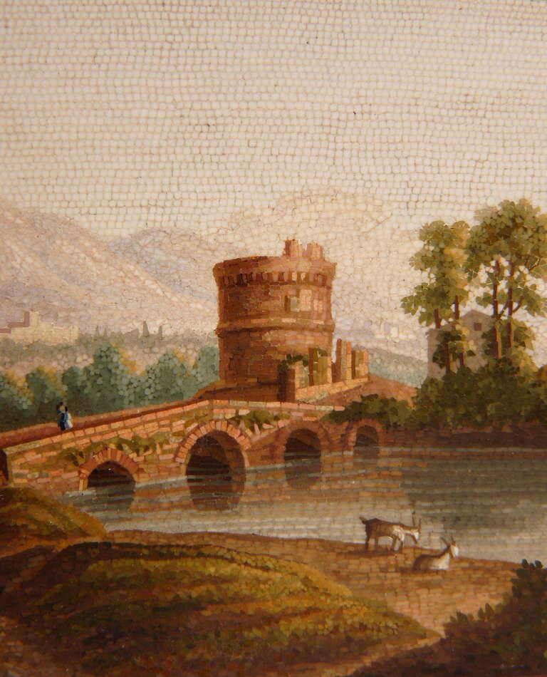 A Micromosaic Plaque Of The Ponte Lucano Dated 1806