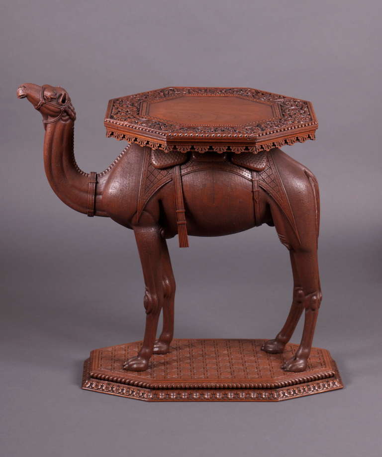 Egyptian A Camel Side Table circa 1900 For Sale