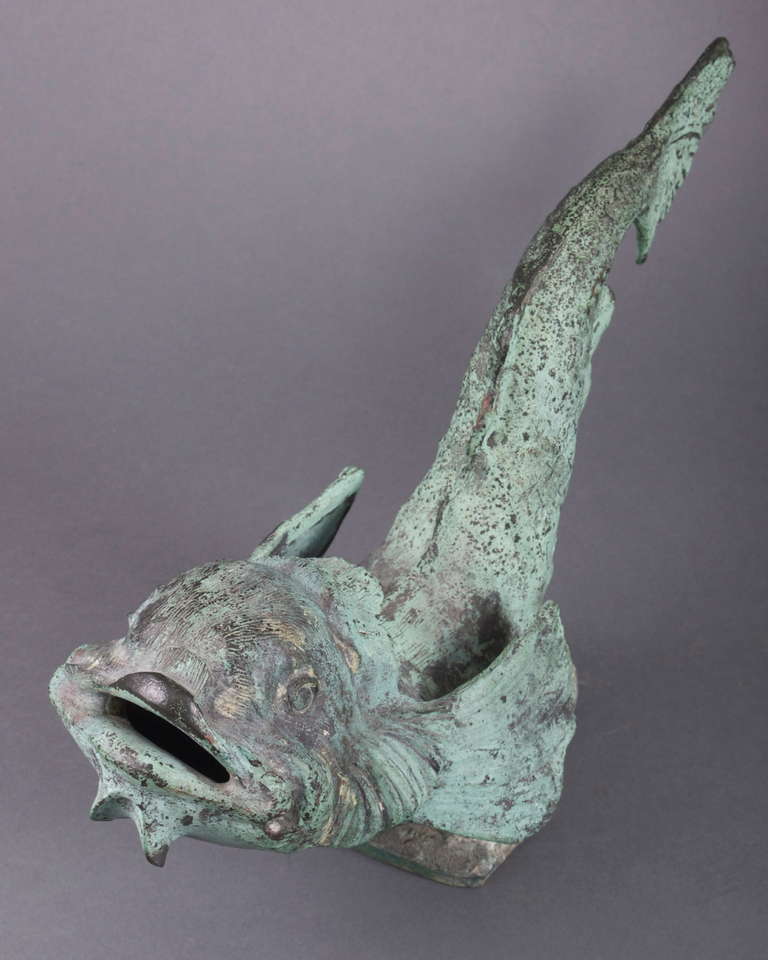Italian A Pair of Florentine Bronze Dolphins  Nineteenth Century