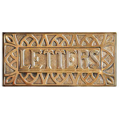 Antique Victorian Brass Letterbox  Circa 1870