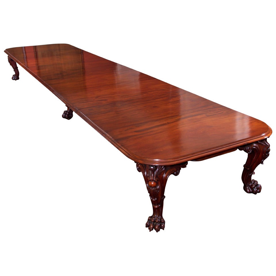 Huge Cuban Mahogany Dining Table of Outstanding Quality  Nineteenth Century For Sale