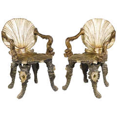 Pair of Grotto Armchairs  Circa 1880