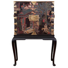 Rare Anglo-Chinese Coromandel Lacquer Cabinet, circa 1690