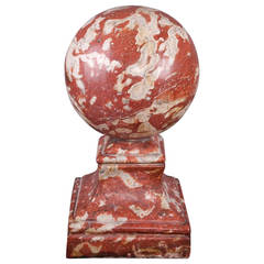 Antique Caunes-Minervois Marble Orb, circa Late 17th or Early 18th Century