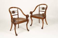A Pair of ‘Empire’ Mahogany Bergere Chairs, Circa 1815