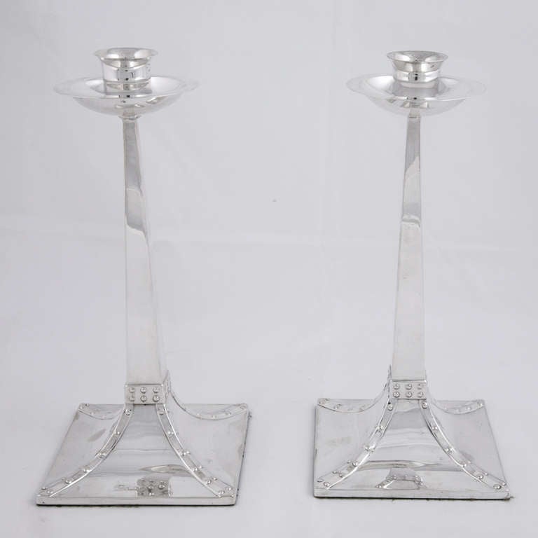 Pair of Sterling Silver Candlesticks 1