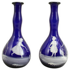 Mary Gregory Tennis Design Vases