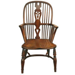 Antique Windsor Armchair in Yew Wood