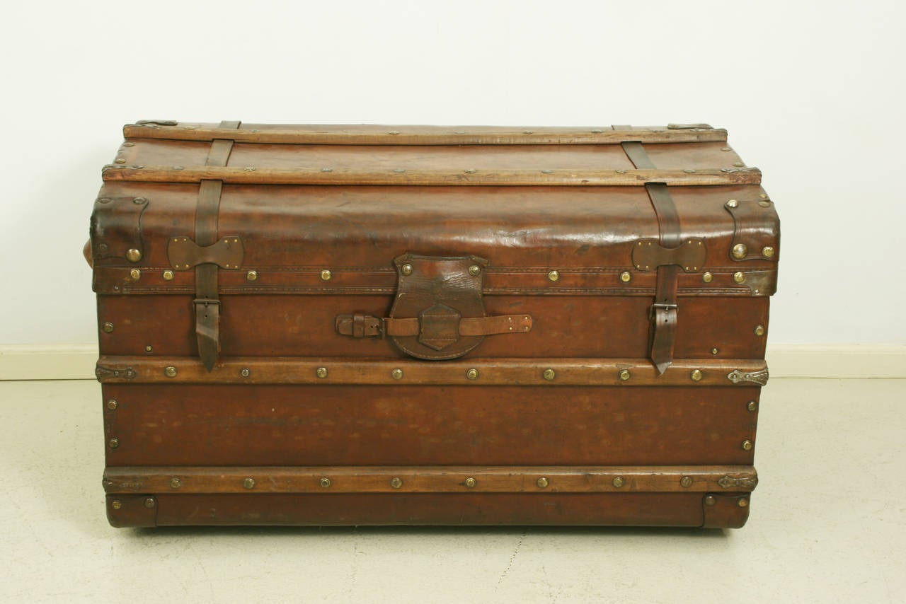 Vintage Leather Trunk at 1stdibs