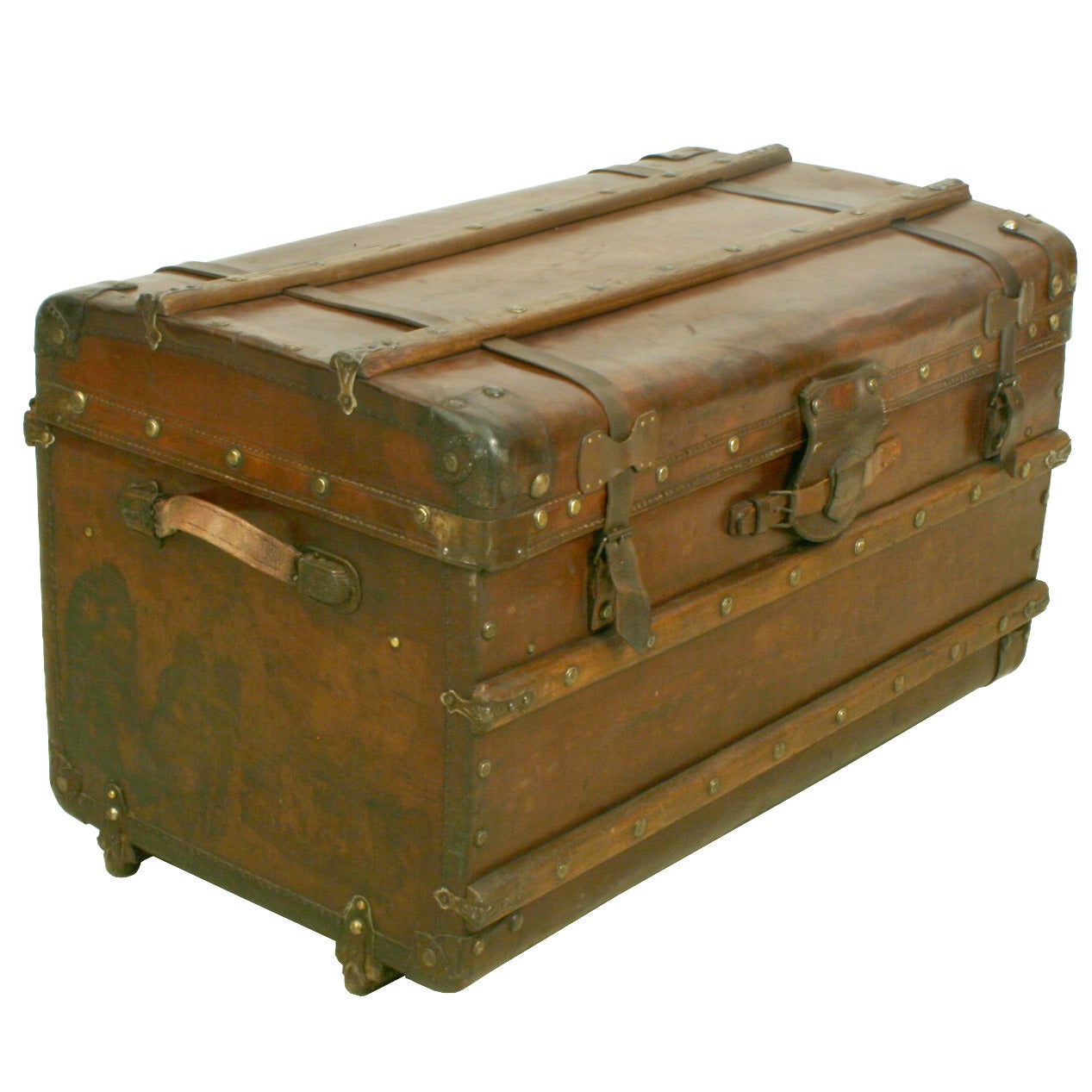 Vintage Leather Trunk at 1stdibs