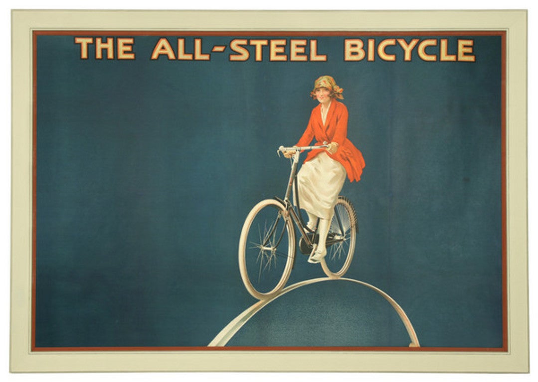 British Vintage Cycling Poster, Raleigh Bicycle Advertising Poster