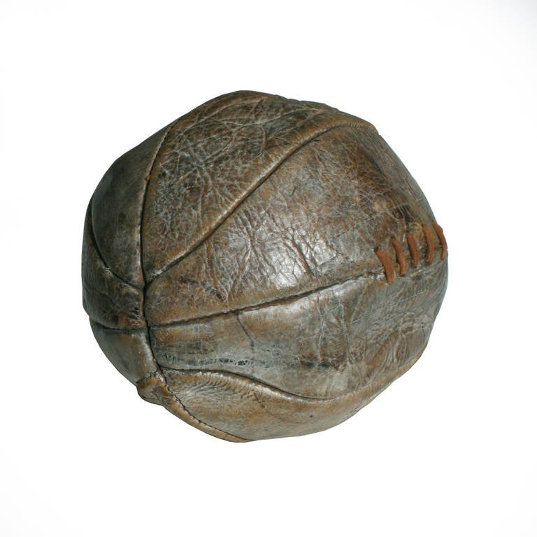 Early Pattern Football, 
A rare 19th century leather football with eight panels and the usual lace up slit with later lace. 
A fine ball with great patina and colour.