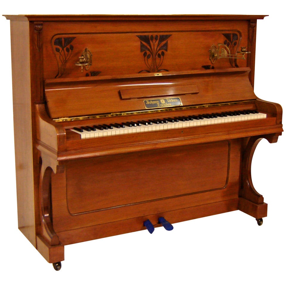 Urbas and Reishauer 132cm traditional "Arte Noveau" upright piano