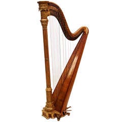 Antique Erard Gothic Concert Harp Maple and Gold