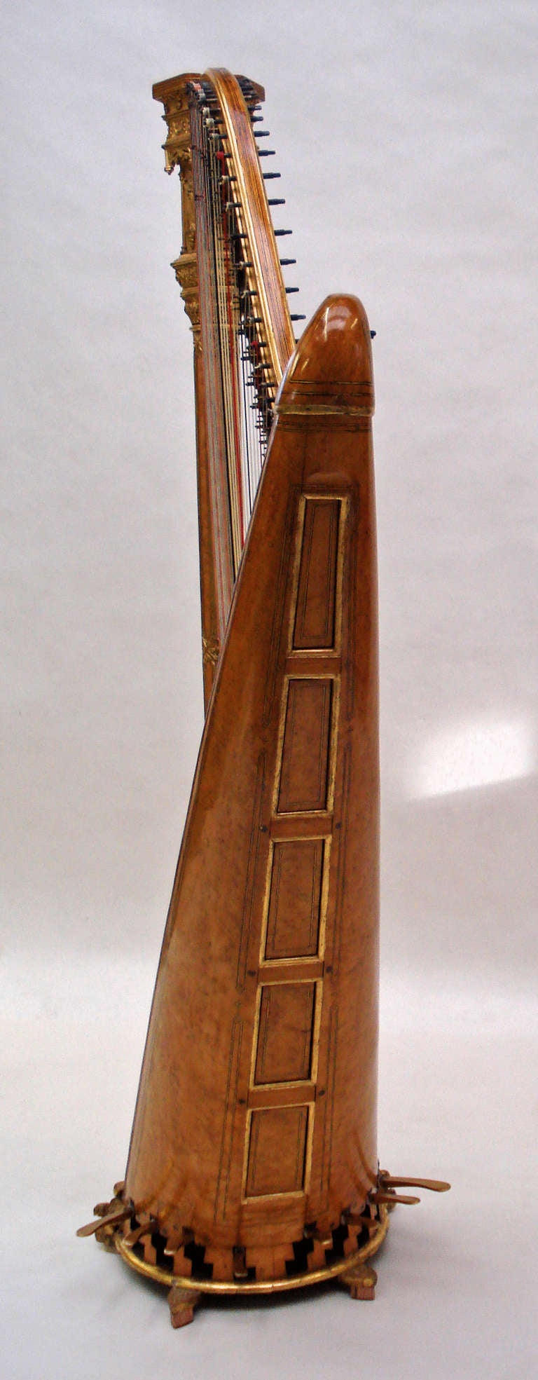 19th Century Erard Gothic Concert Harp Maple and Gold For Sale