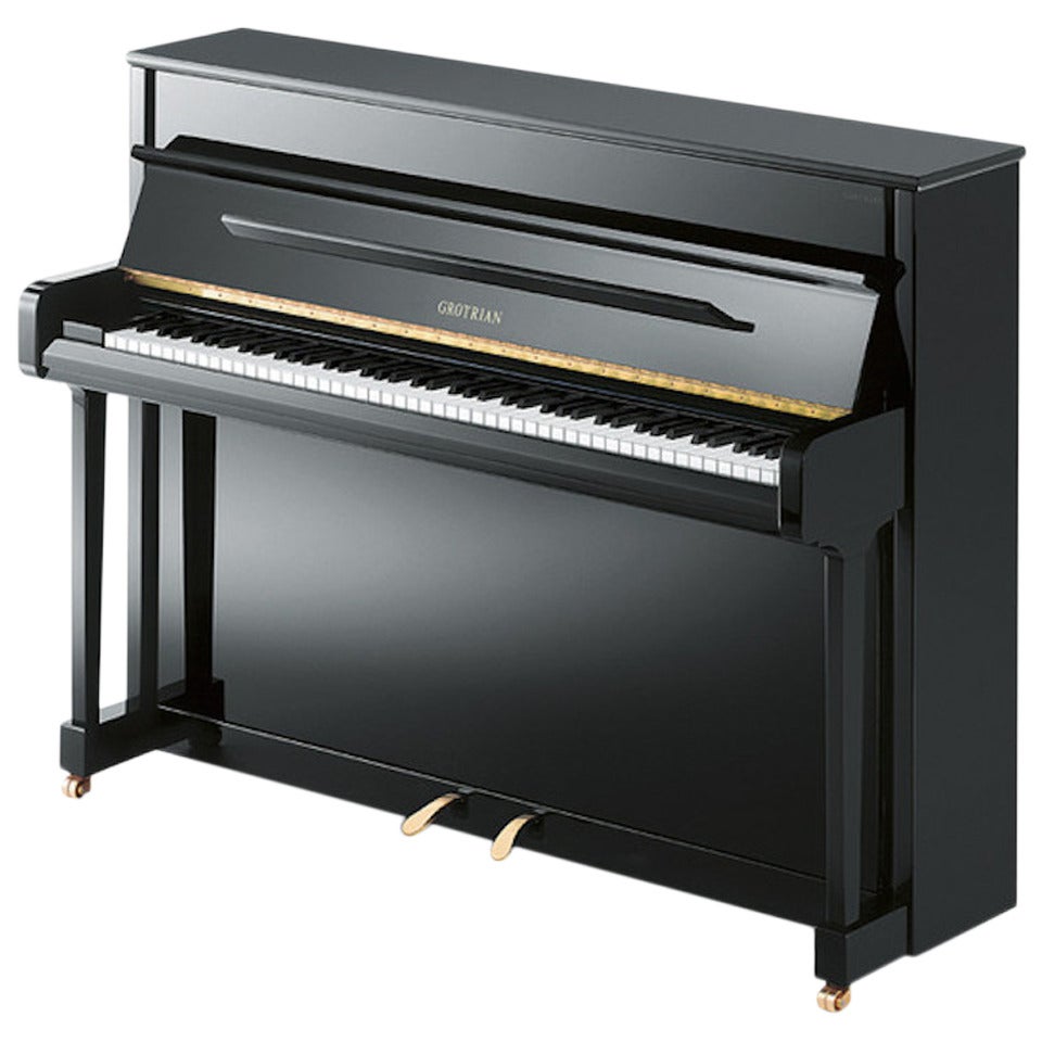 Grotrian Steinweg "Carat" 116cm Upright Piano Black New For Sale
