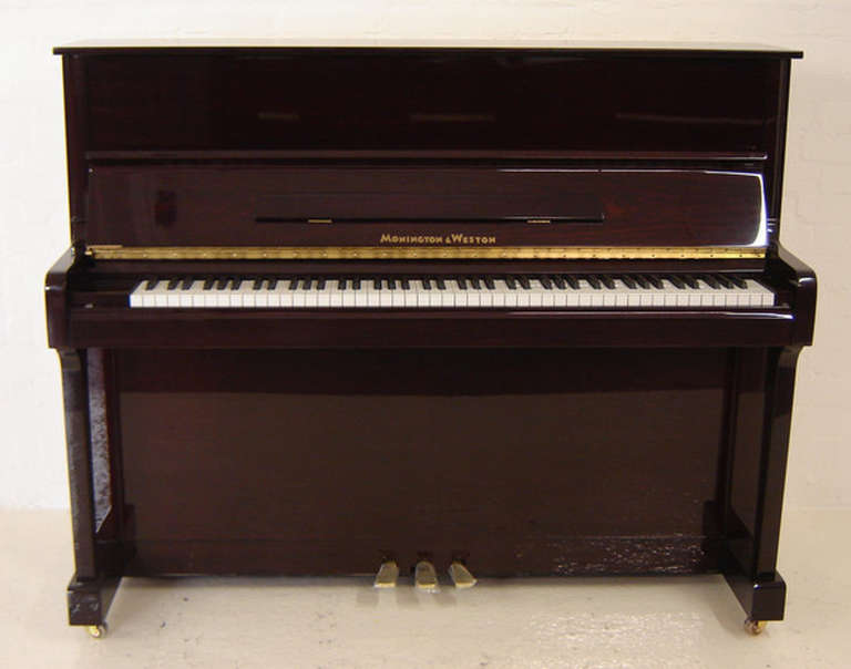 Monington & Weston 120cm Traditional Upright Piano in Rosewood/Dark Mahogany Polished NEW
Also available in black polished from stock

Full compass - 7¼ octaves – 88 notes
3 pedals

Rent this piano on our home rental scheme for only £96.00 per