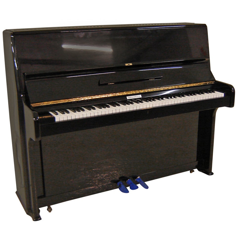 Broadwood upright piano black polished c1973