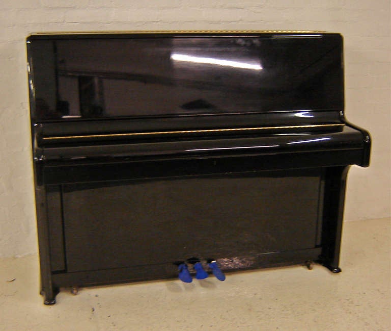 English Broadwood upright piano black polished c1973