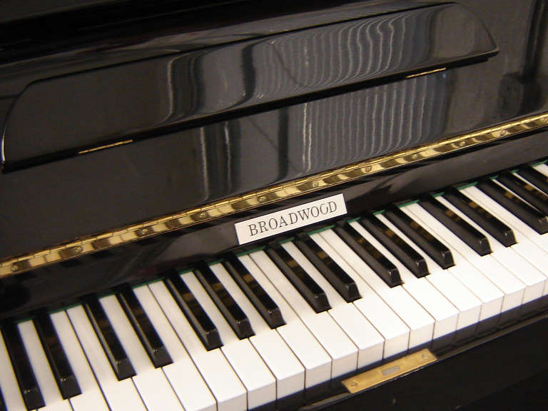 18th Century and Earlier Broadwood upright piano black polished c1973