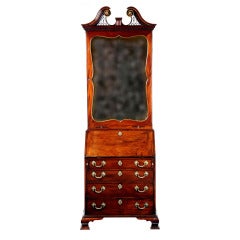 Chippendale period compact bureau cabinet