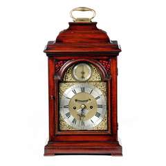 Antique George II mahogany bracket clock by Jonathan Hasler, London