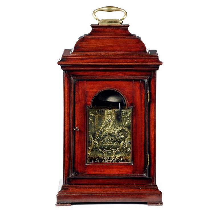 George II mahogany bracket clock by Jonathan Hasler, London