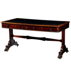Regency pollard 
brown oak library table