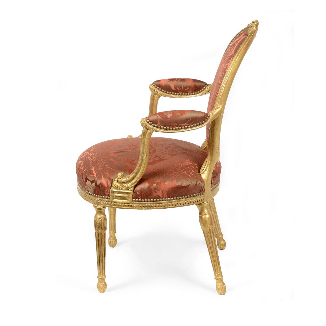 Carved Pair of George III Giltwood Armchairs attributed to William and John Linnell