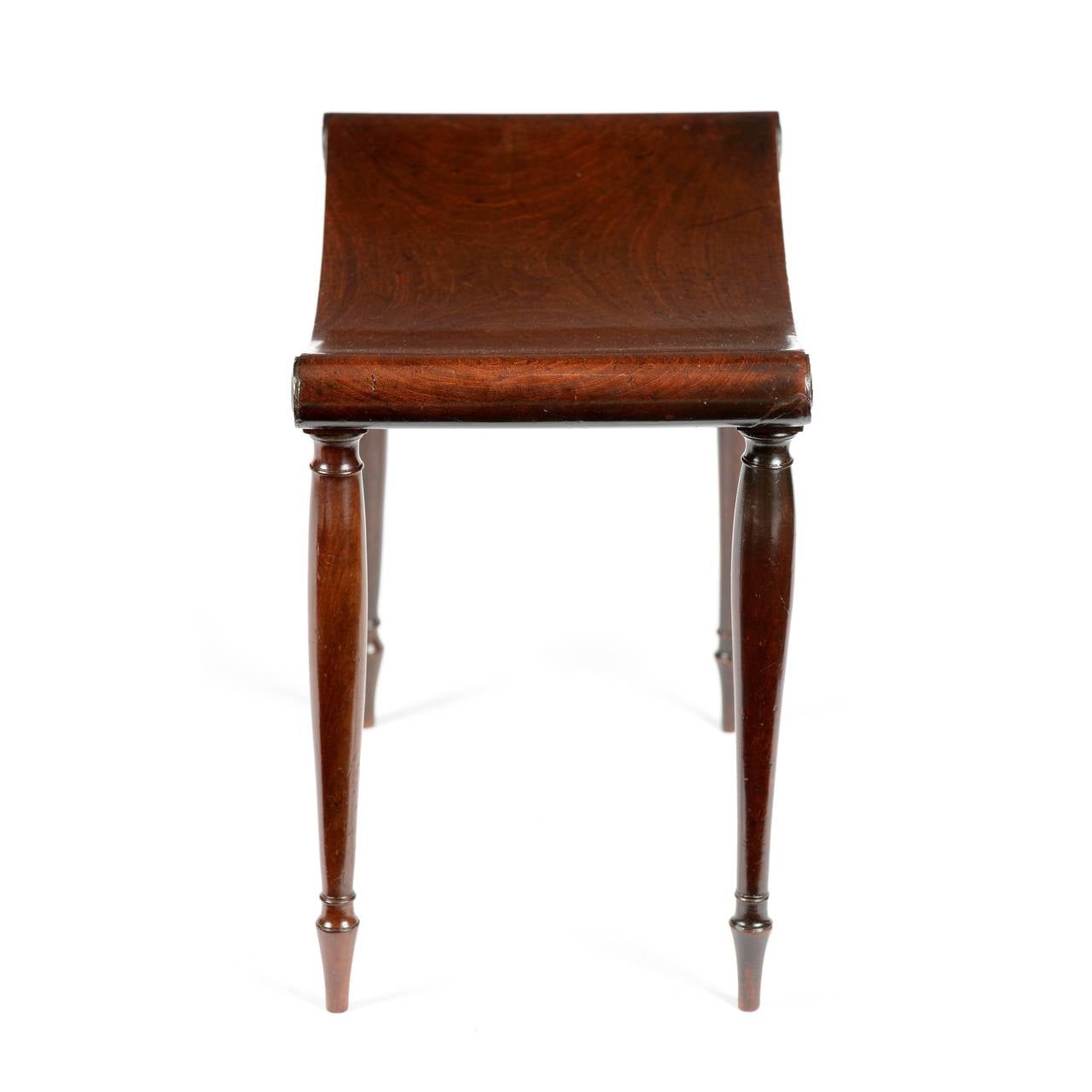 English George III mahogany stool in the manner of Marsh & Tatham