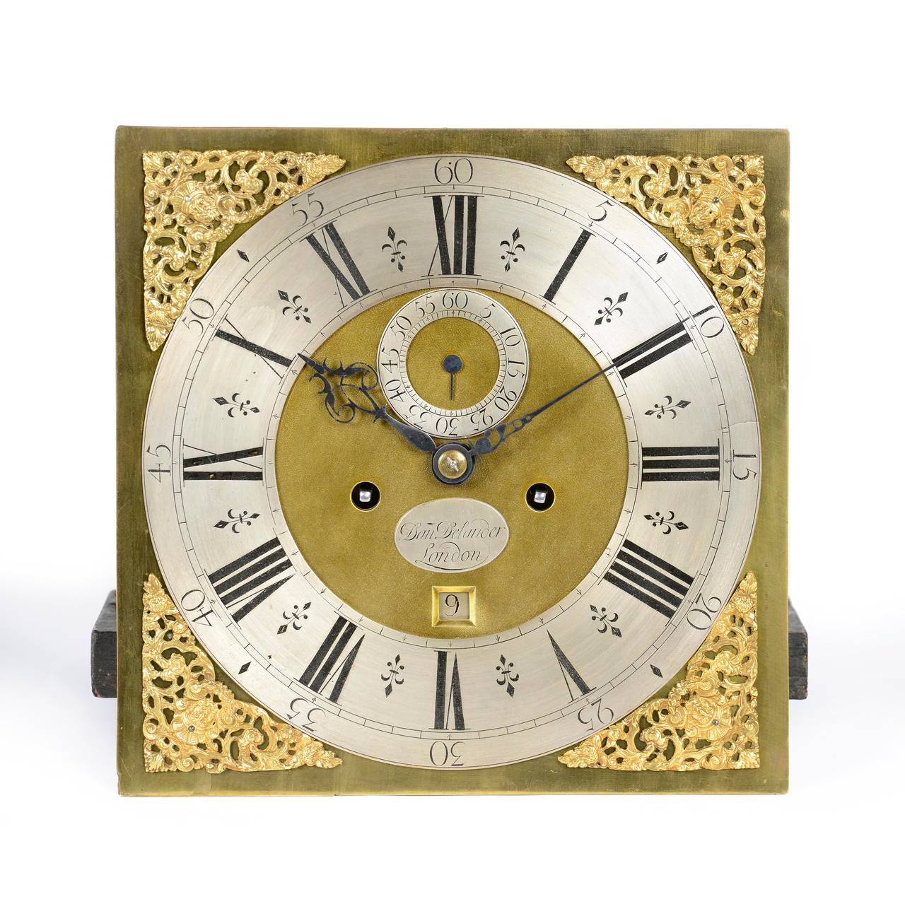 Japanned Queen Anne Export Lacquer Clock by Daniel DeLander, London For Sale