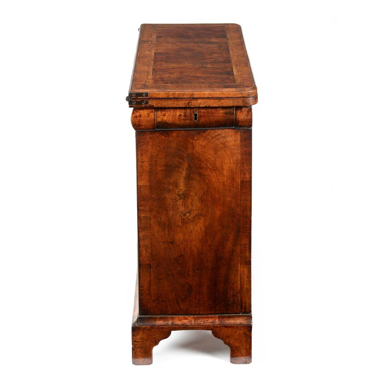 18th Century George I Walnut and Feather Banded Bachelor Chest
