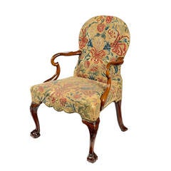 George I Walnut Crook Armchair