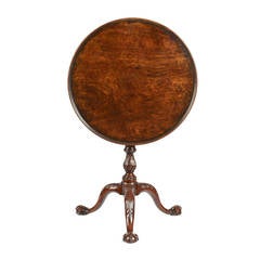 Antique George II carved mahogany tripod table