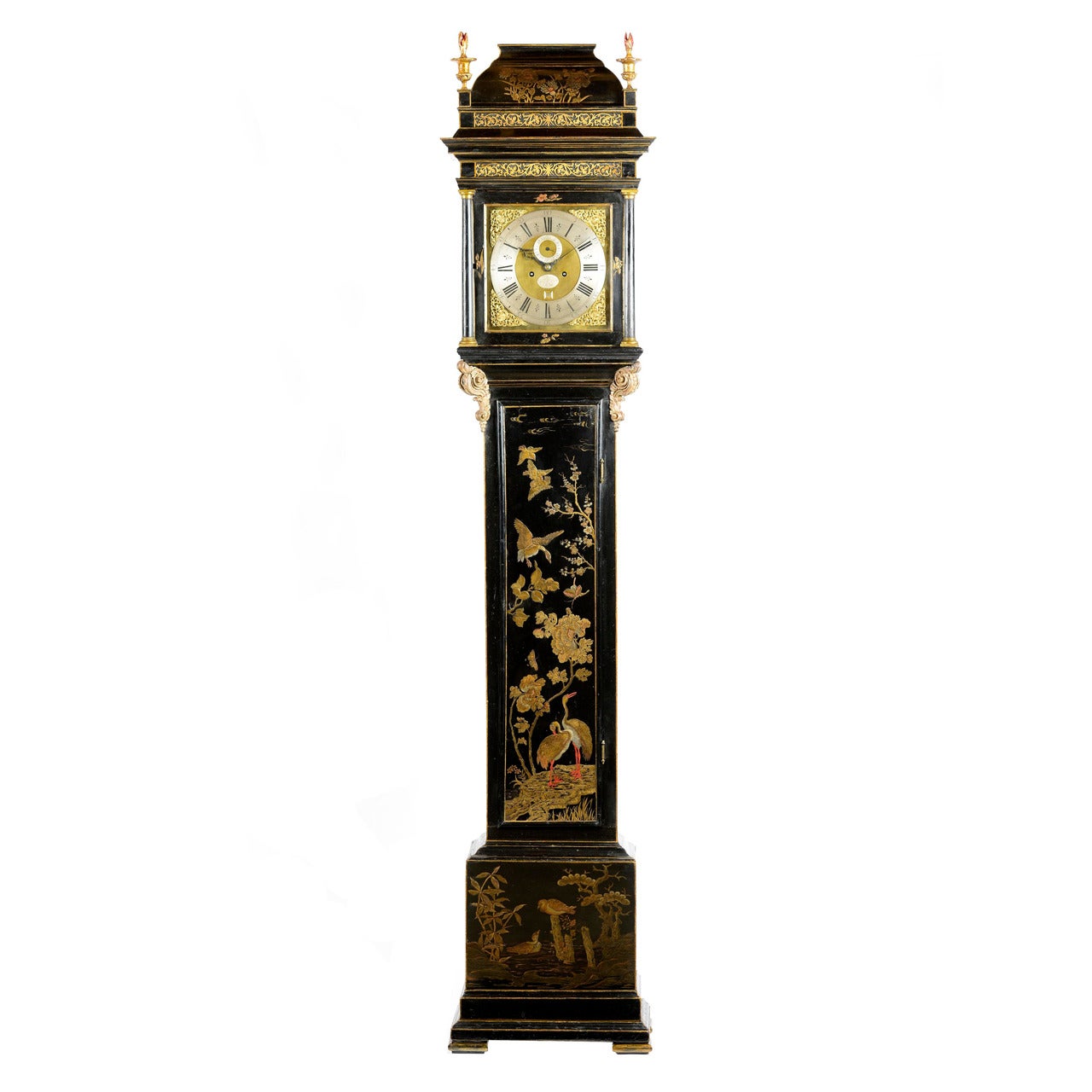 Queen Anne Export Lacquer Clock by Daniel DeLander, London For Sale