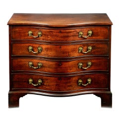 Antique George III Cuban Mahogany Compact Serpentine Commode