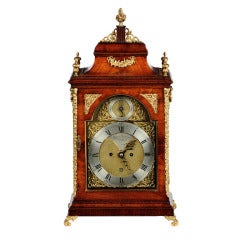 Antique Mahogany Gilt Brass Mounted Bracket Clock By Henry Hopkins, Deptford, London