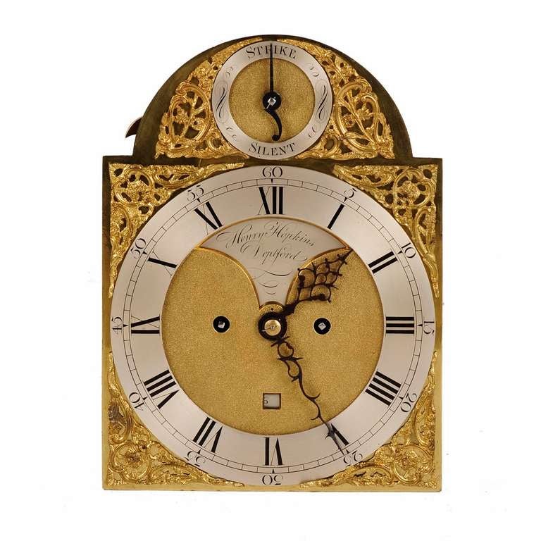 18th Century and Earlier Mahogany Gilt Brass Mounted Bracket Clock By Henry Hopkins, Deptford, London